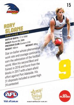 2017 Select Certified #15 Rory Sloane Back